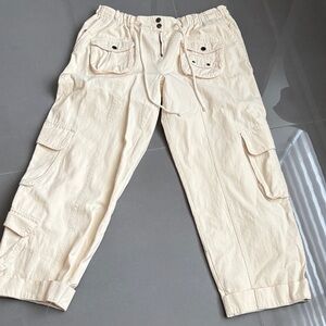 Women's Cream Cargo Pants